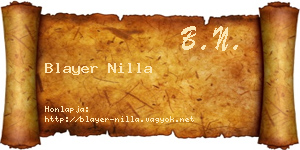 Blayer Nilla névjegykártya